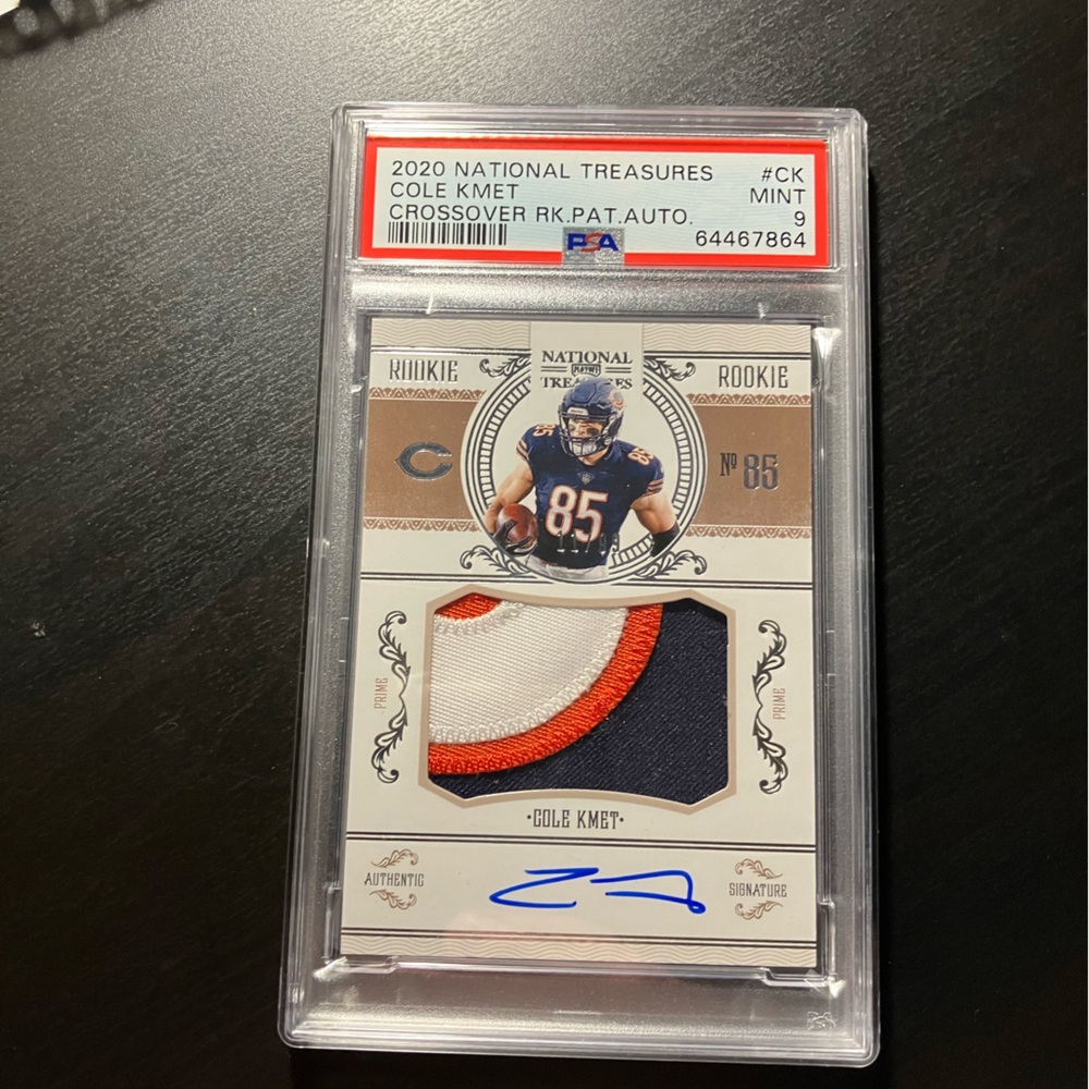 2020 National Treasures Kole Kmet Crossover Auto Patch RC 11/99 #CK PSA 9